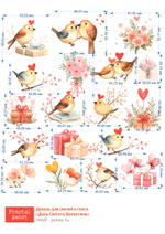 Трансфер переводной - декаль для свечей и гипса день святого Валентина 008