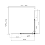 Душевой уголок Dice VSS-4D100CLB, 1000*1000, черный, стекло прозрачное