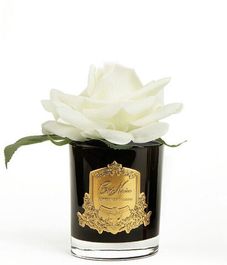 Роза цвета слоновая кость в черной вазе, Cote Noire