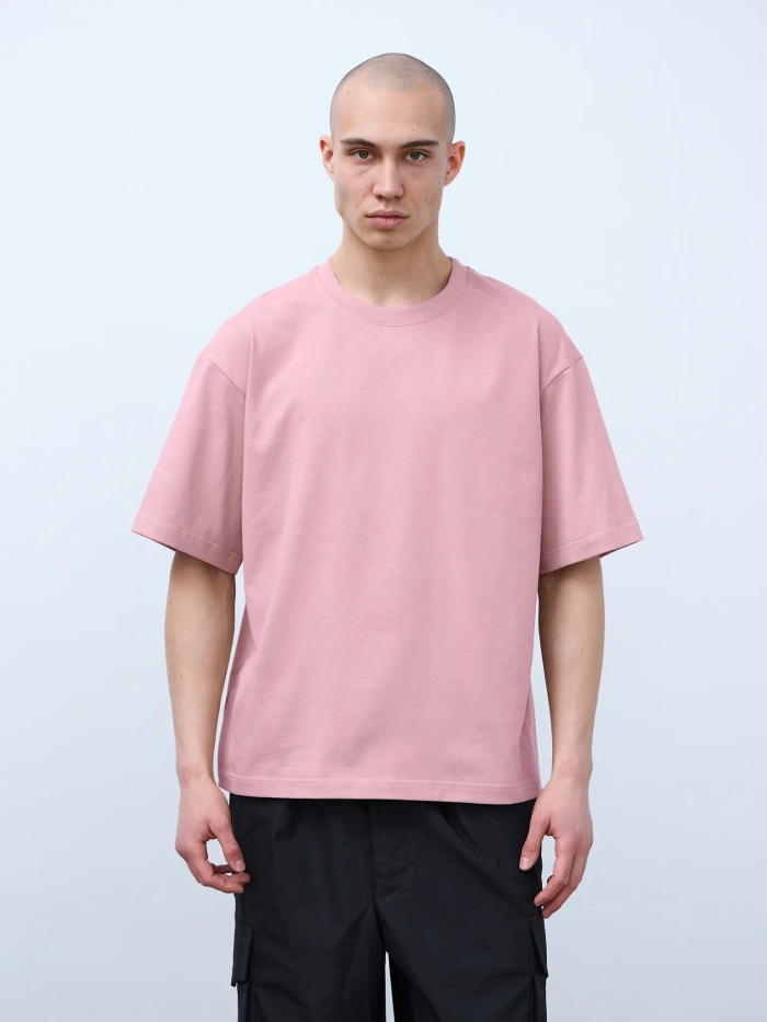 Футболка оверсайз (розовато-серый) 230 г