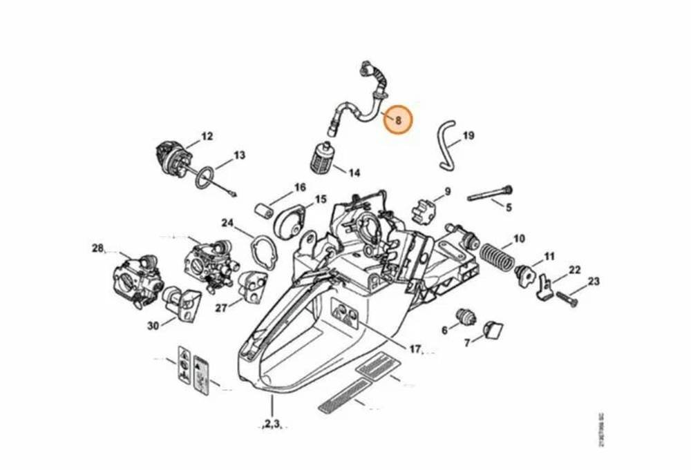 Топливный шланг для бензопилы (MS-341/361) STIHL (1128-358-7701) ОРИГИНАЛ