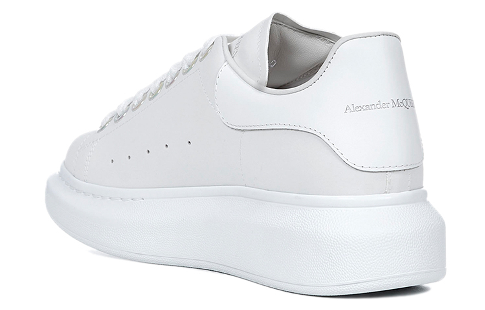 Alexander McQueen Alexander McQueen first layer cowhide wear-resistant comfortable retro thick-soled fashion sneakers women's white