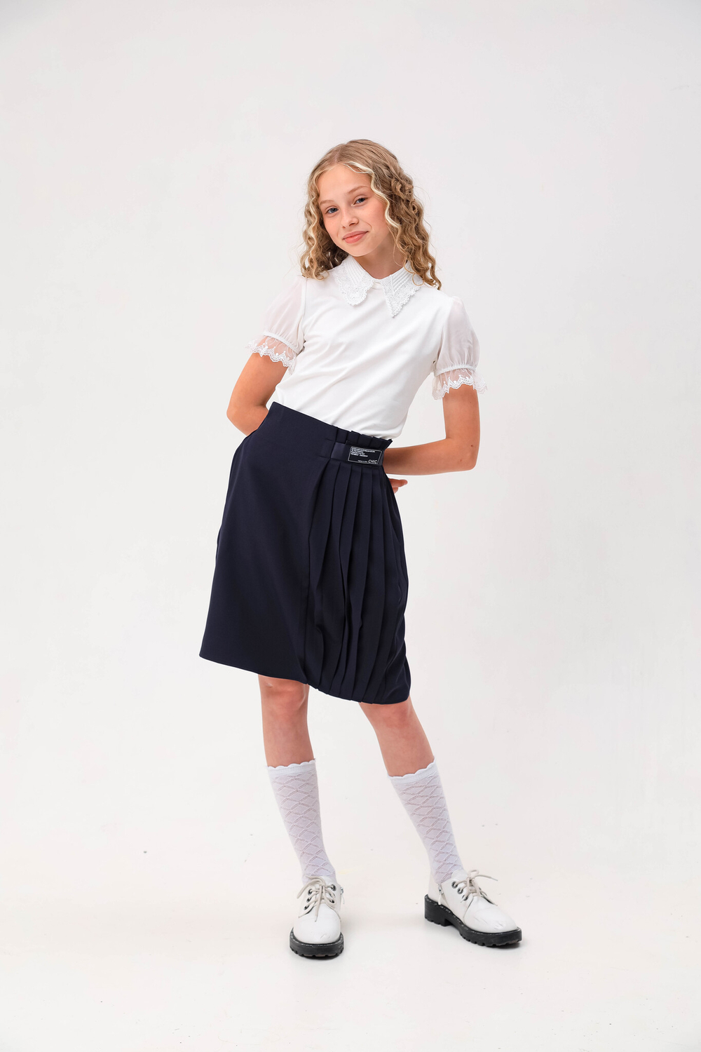 Блуза с коротким рукавом трикотажная для девочки DELORAS Z63225S