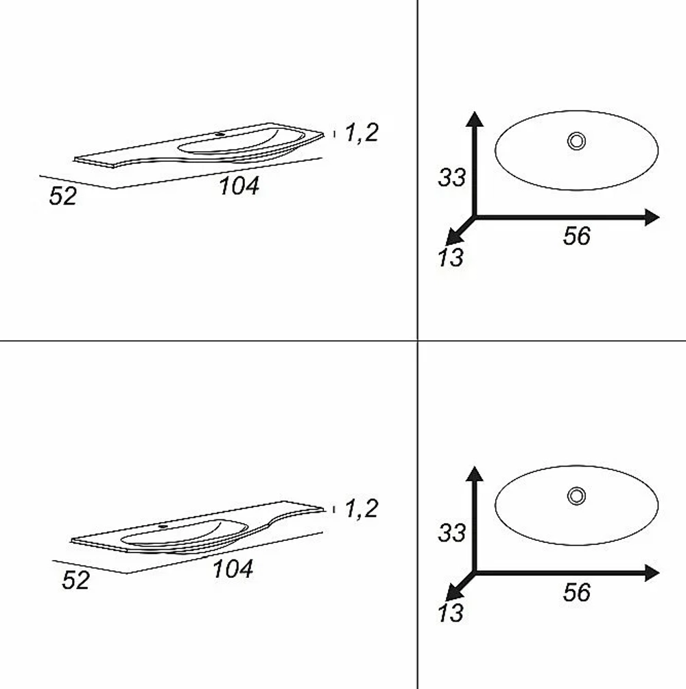 Тумба с раковиной правосторонняя Cezares Rialto 104 Bianco opaco