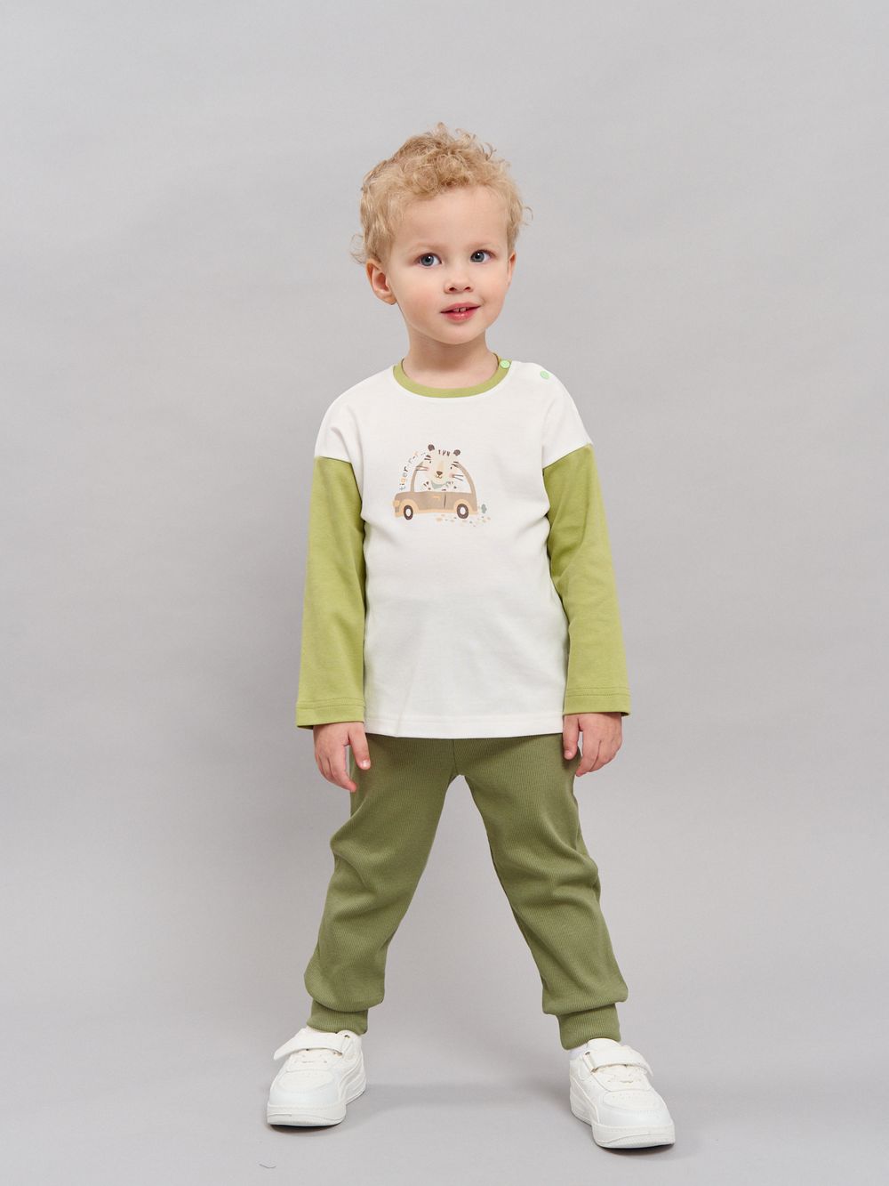 Брюки со спущенным шагом "Олива" из кашкорсе 0+