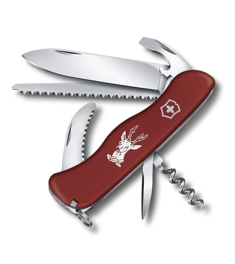 Нож перочинный VICTORINOX Hunter, 111 мм, 12 функций, с фиксатором лезвия, красный
