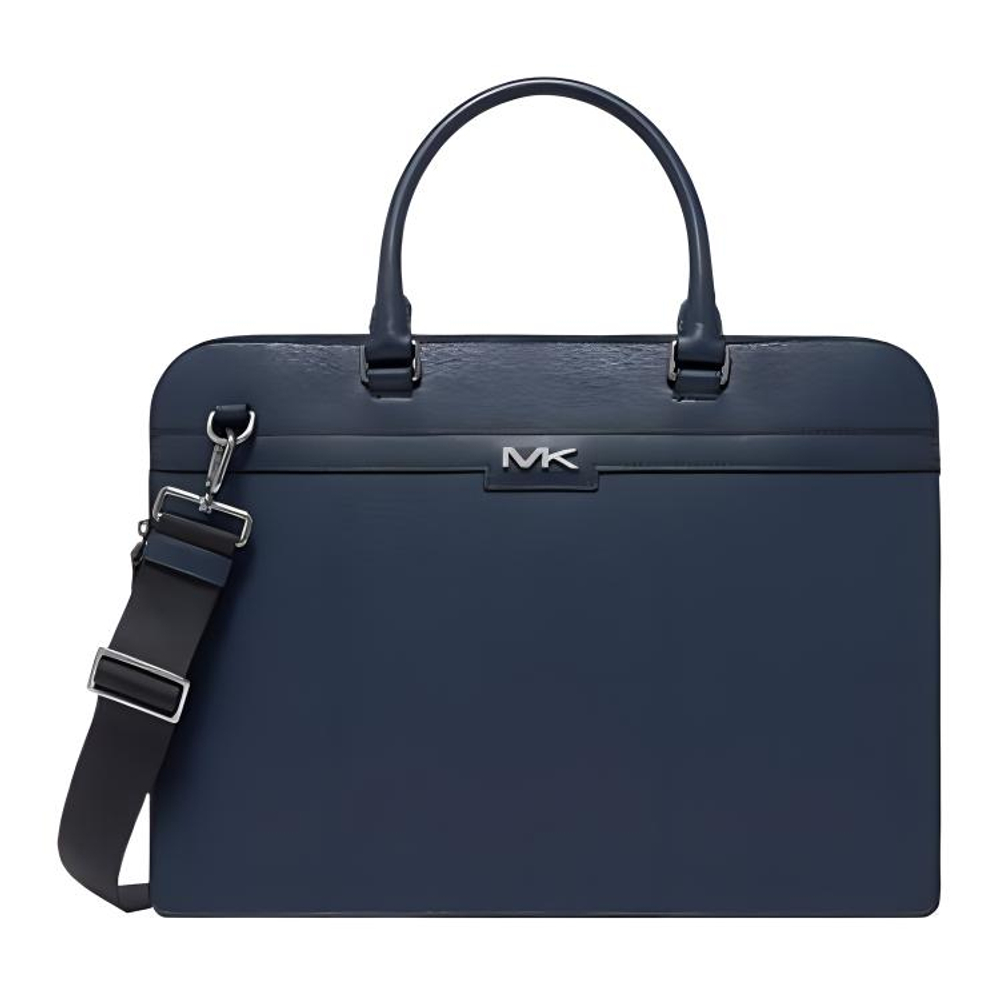 MICHAEL KORS MK Cooper Artificial Leather Handbag, Shoulder Bag, Crossbody Bag, Laptop Bag, Briefcase Men"s Marine Blue