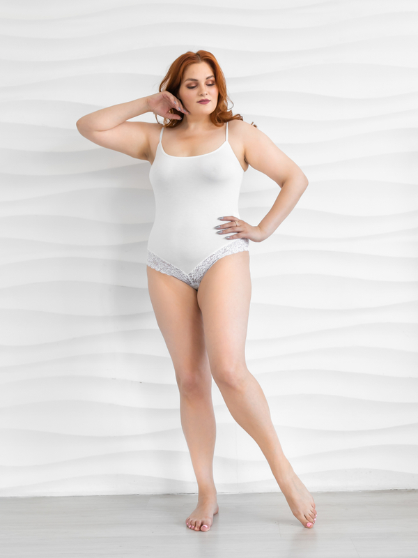 Боди женское, топ большого размера с кружевом Атриа