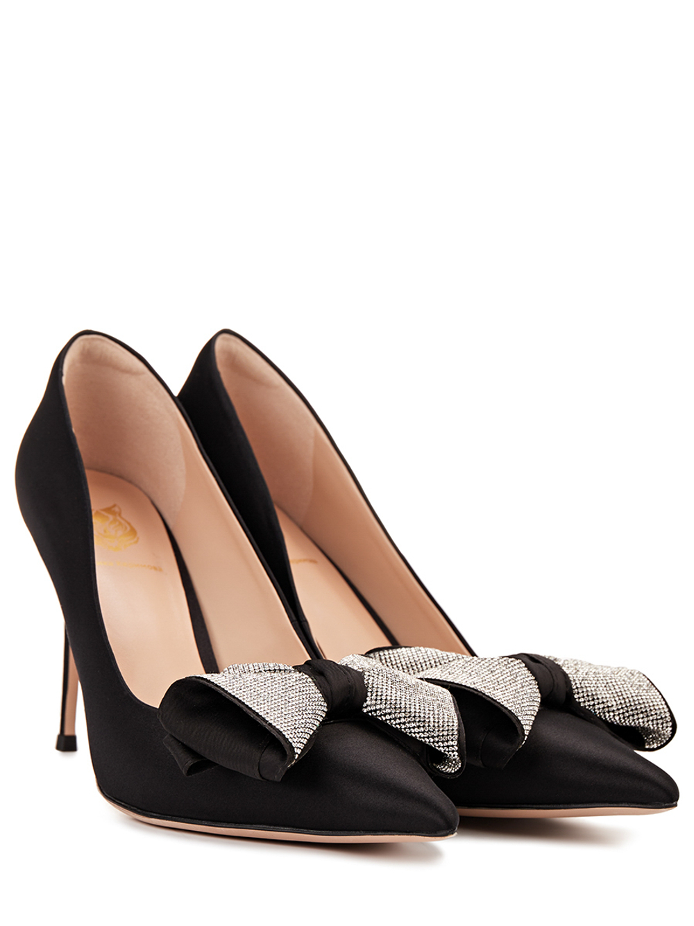 Женские туфли черные с бантом