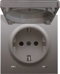 Donel R98 Сталь накладка для розетки Schuko с заземлением, с крышкой, 16A 250 В~, серия DA