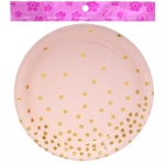 Тарелка бумажная 18 см в наборе 10 шт «Конфетти» розовая