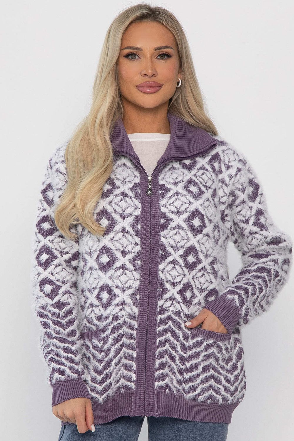 Свитер на молнии Сканди НЬЮ (сиреневый) Б14401-20М LT Collection