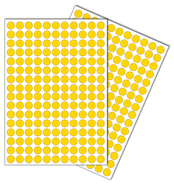 Желтые виниловые наклейки для упаковки и маркировки Policomprint M10, 10 мм. 352 шт.