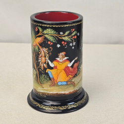 Стакан под ручки с карандашами "Жар-птица и Иван" (Ручная роспись Палех)