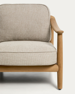 Уличный 3-х местный диван Elunda из тикового дерева и бежевой веревки