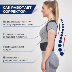Магнитный корректор осанки (черный)