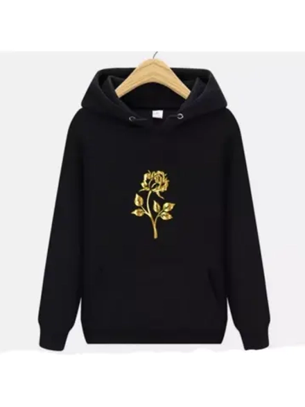 Термотрансфер "Роза золотая", наклейка на одежду 19х12