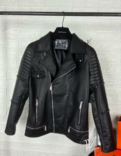 Кожаная куртка косуха Philipp Plein