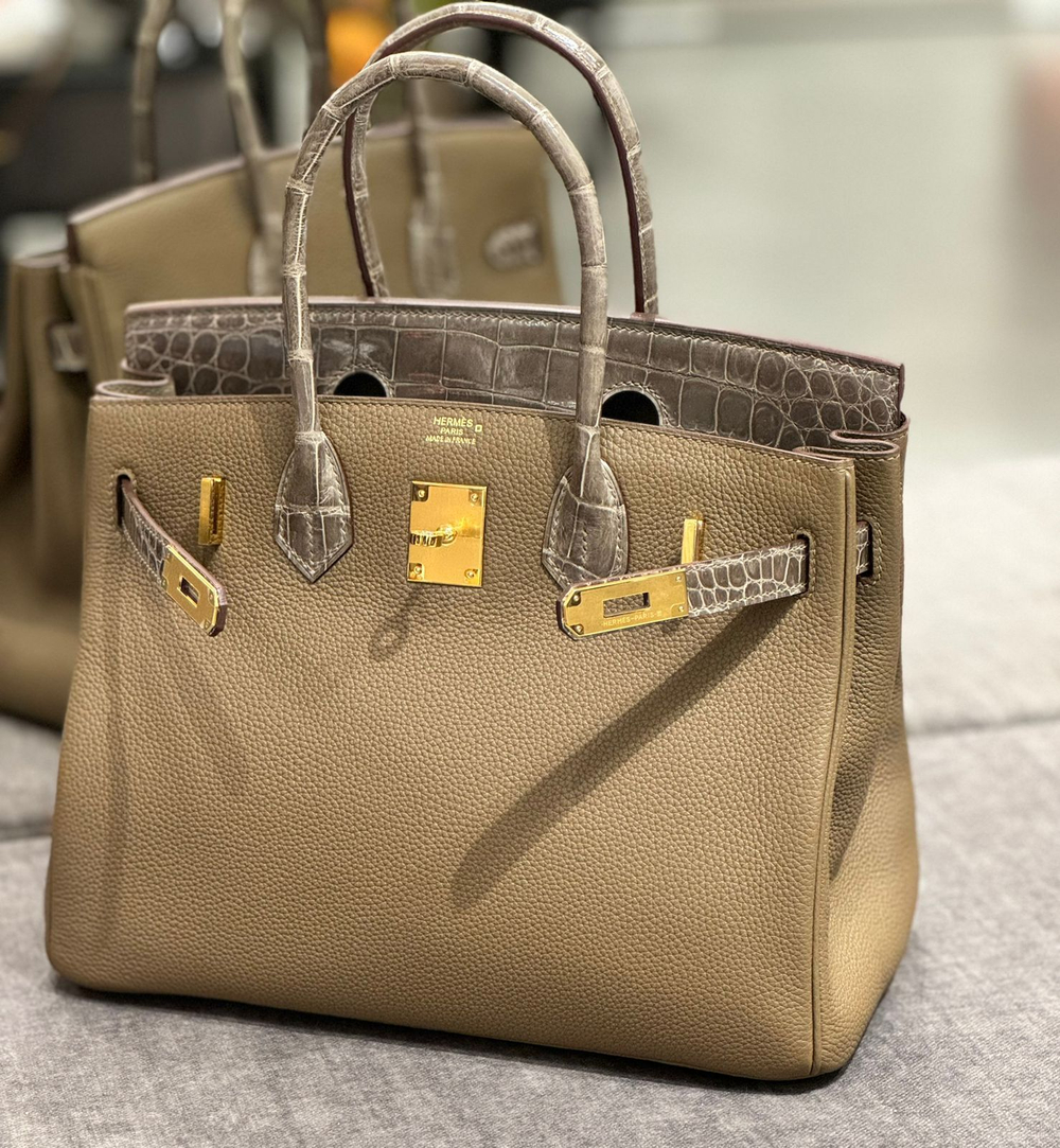Сумка Hermes из кожи крокодила 30 см