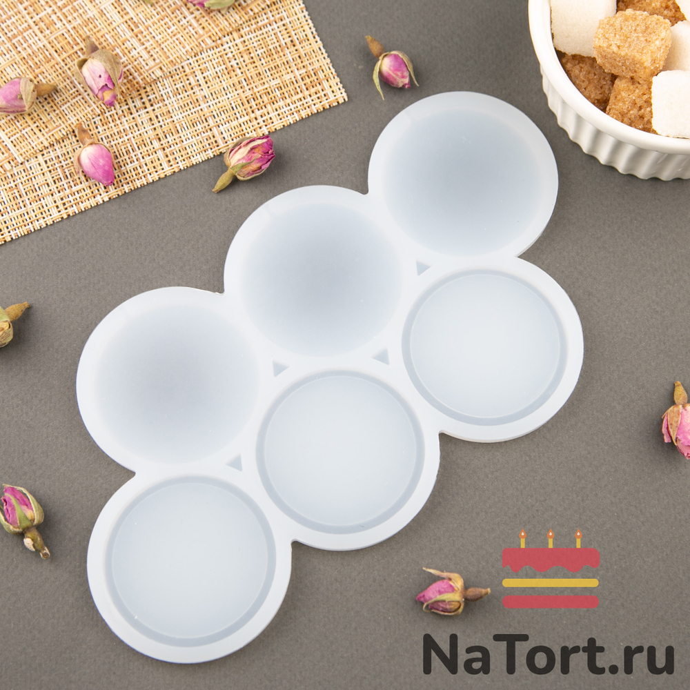 Силиконовая форма для леденцов «Круглые погремушки 5 см»