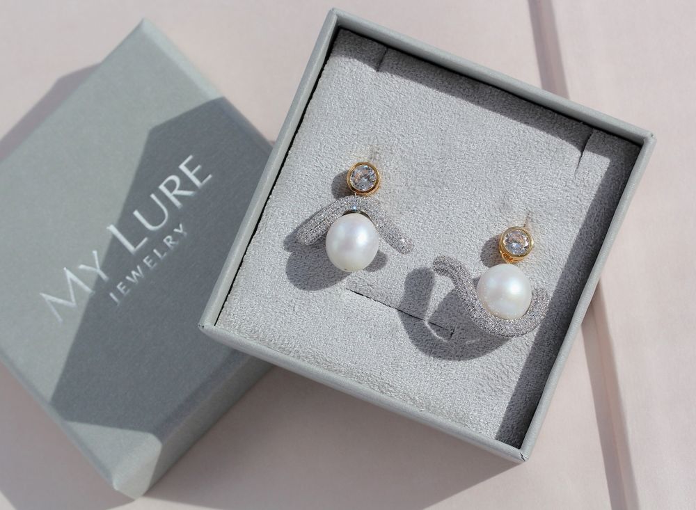 Серьги Baroque из натурального жемчуга