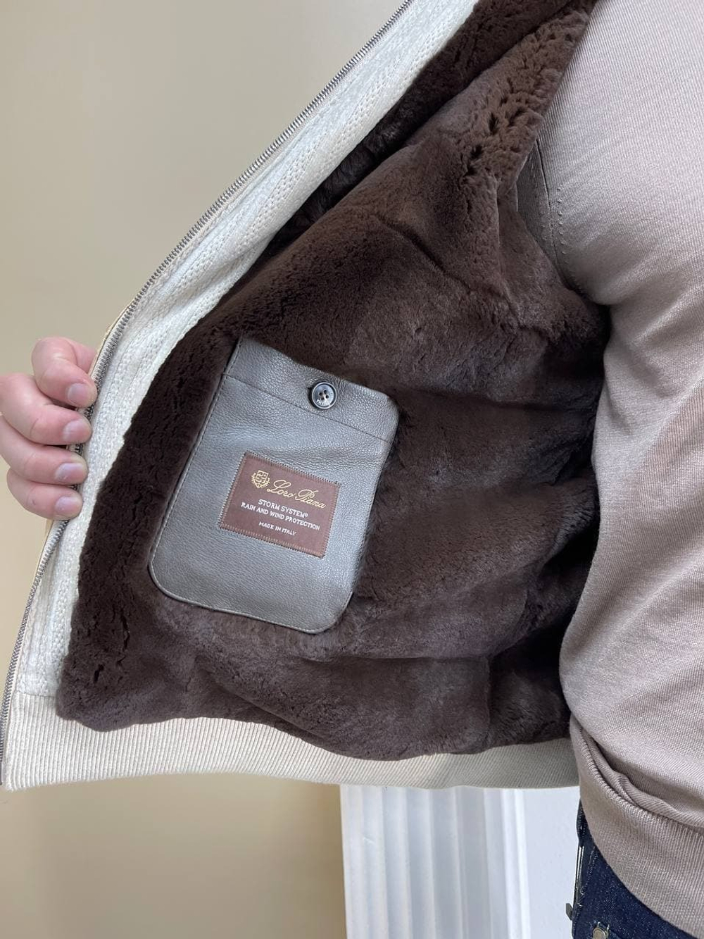 Куртка Loro Piana со вставками из кожи крокодила и мехом внутри