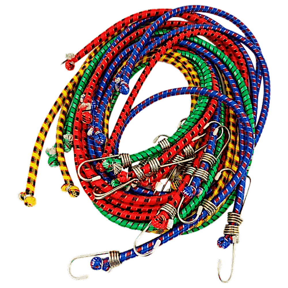 Жгут для Фиксации инвентаря Резиновый с крючками 10х1000мм 1шт Цвет Ассорти ( стяжка для груза )