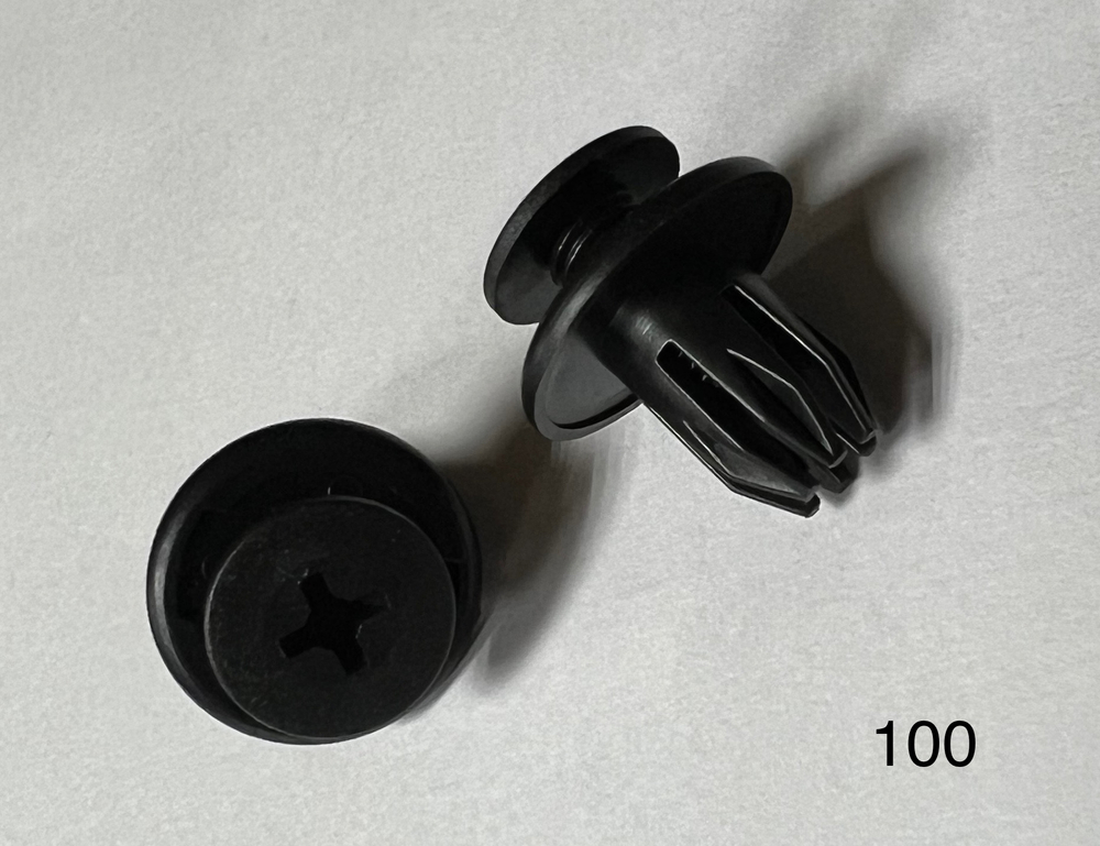 Клипса иномарка  d-10 (резьба)  папа+мама (20шт/уп) Код-100 короткая