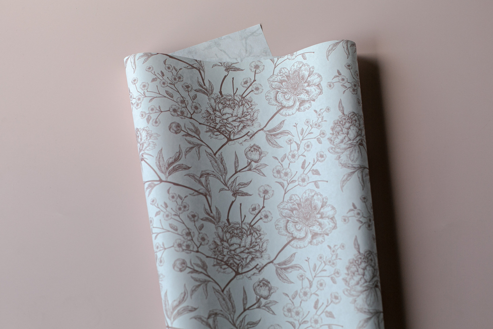 Бум-48 бумага (43х64 см) Цветы (red) (цена за упаковку 20 листов)