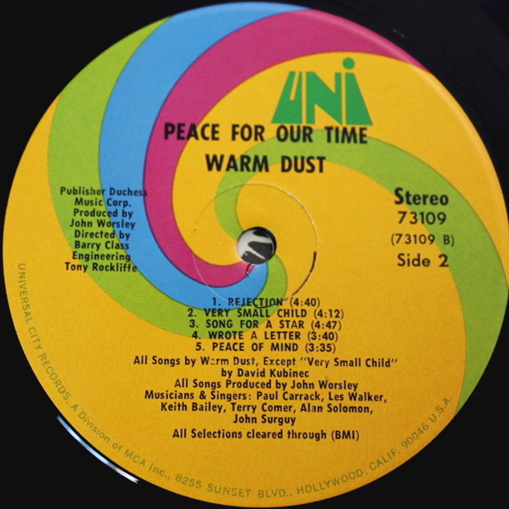 Warm Dust / Peace For Our Time (LP)