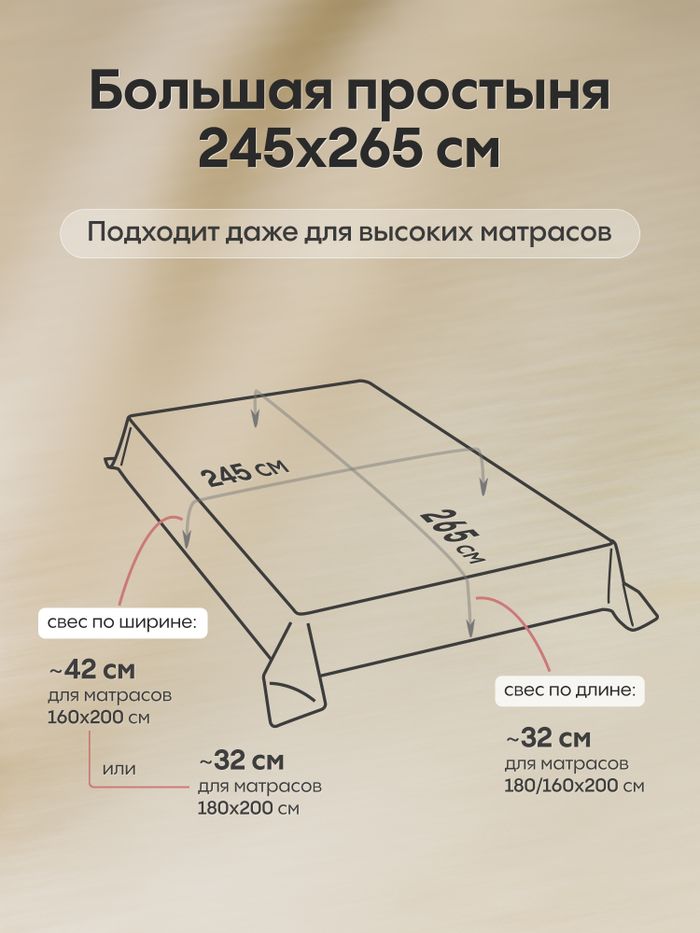 Комплект постельного белья на резинке Сатин-Жаккард Тессоро «Золотой песок»