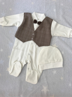 Комплект для мальчика "Жилет" (комбинезон и шапочка) Артикул: 0402И (Размер: 62)
