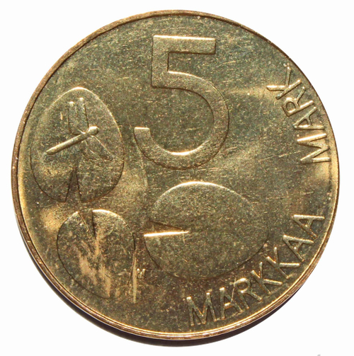5 марок Кольчатая нерпа. Финляндия. 1992 год. XF-AU