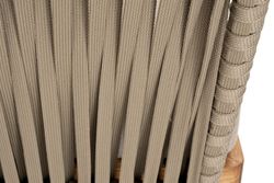 "Мальорка" диван 3-местный плетеный из роупа, основание дуб, роуп серо-коричневый 23мм, ткань бежевая 15052