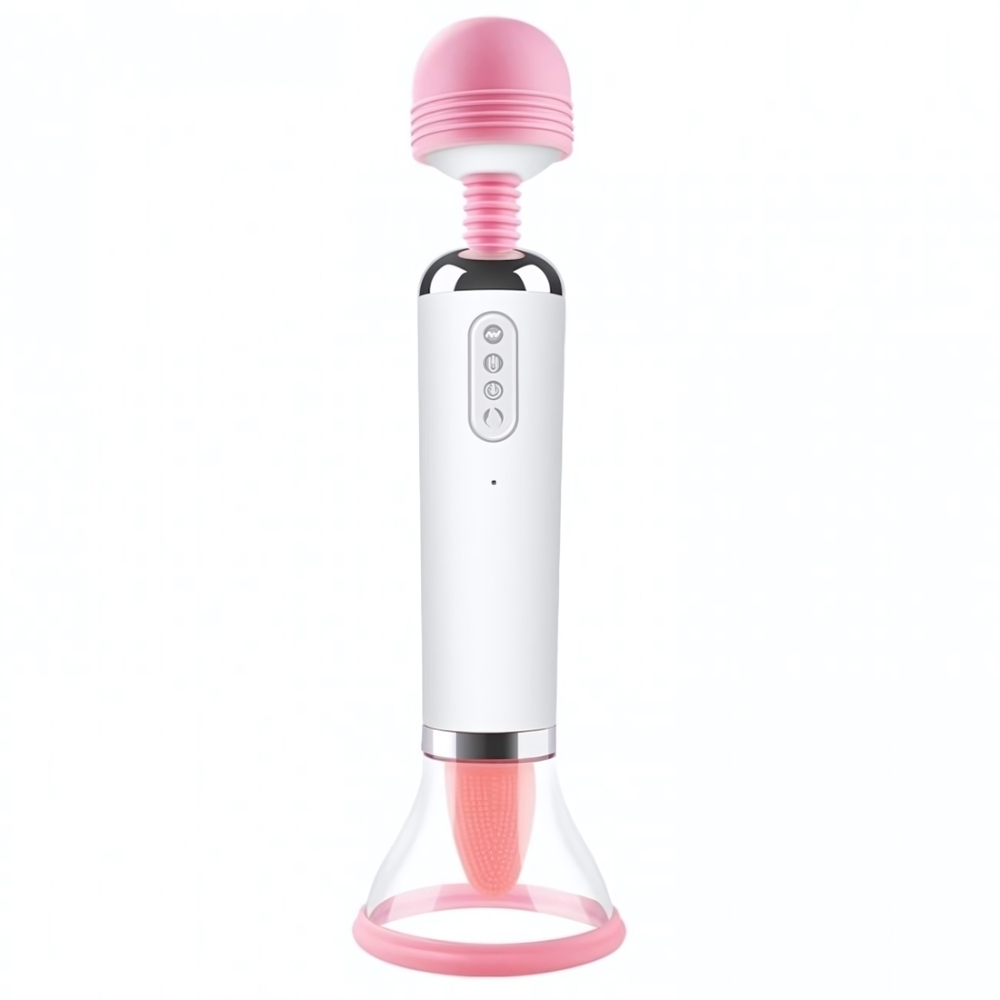 Вибратор 3 в 1 Вибратор-клиторальный стимулятор-вакуумная помпа ROSYLAND (Цвет: белый с розовым)