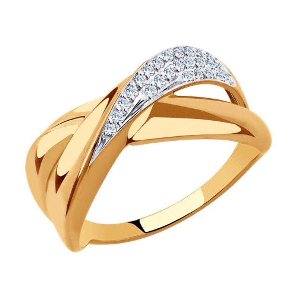 Кольцо из золота с фианитами