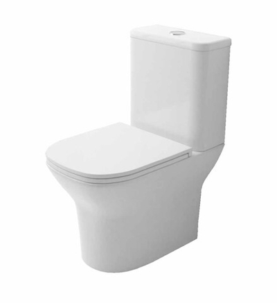 Azario Iris напольный безободковый унитаз в комплекте с арматурой GEBERIT, сиденье микр.600*380* 775  мм (2 места)