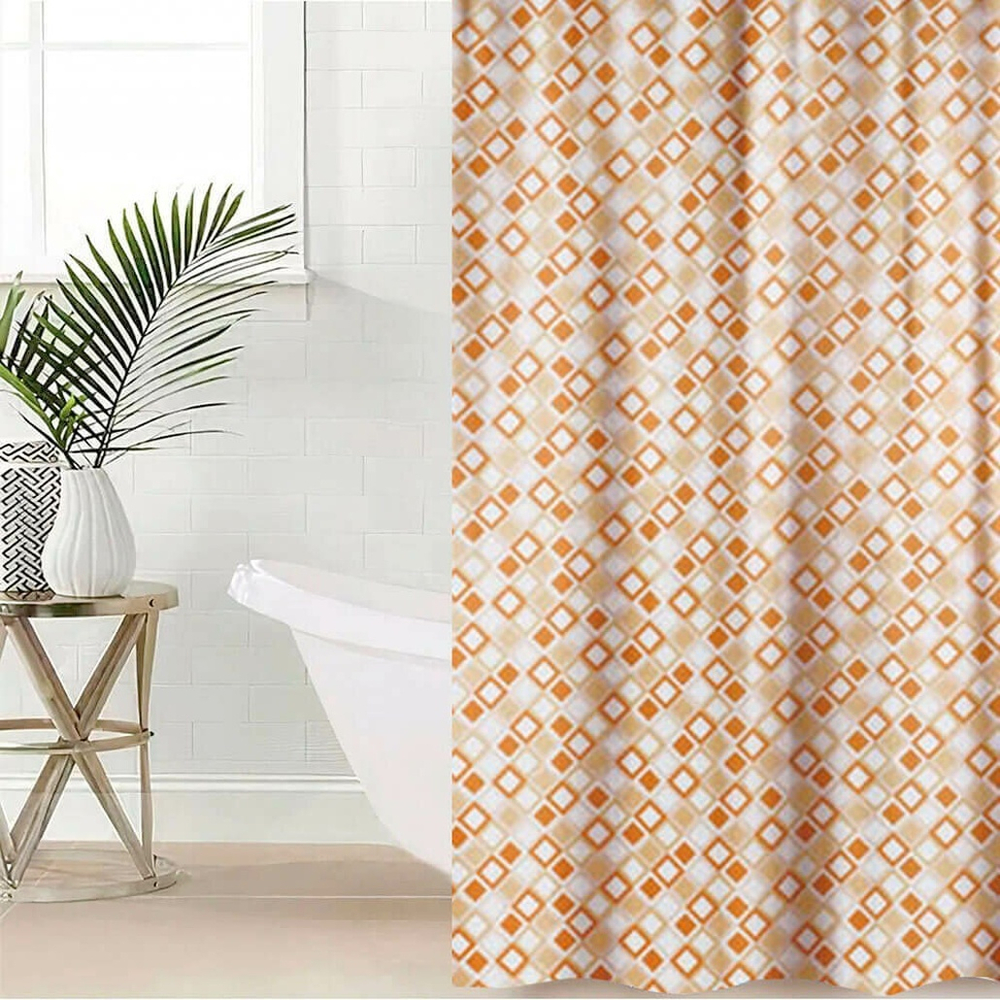 Штора для ванной 180*210см с утяжелителем, полиэстер в ассортименте