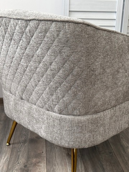 Кресло М-City DISAUR Мюсселс (Mussels) 3018-03 Светло-серый, Шенилл, Золотой каркас