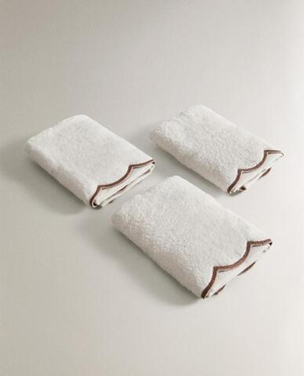 ZARA HOME ПОЛОТЕНЦЕ С КОНТРАСТНОЙ КАЙМОЙ ПО КРАЮ (НАБОР ИЗ 3 ШТ), РОЗОВЫЙ