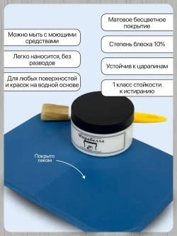 Лак матовый для мебели и дерева Мирабелла, декорирования и творчества, без запаха 250 мл*2
