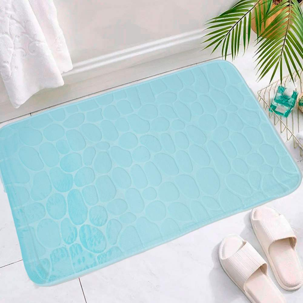 Коврик для ванной Камни 50*80см (светло-голубой)
