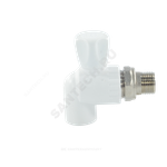 Кран шаровой PP-R белый Дн 20х1/2" НР угловой для радиатора RTP (РосТурПласт) 27807