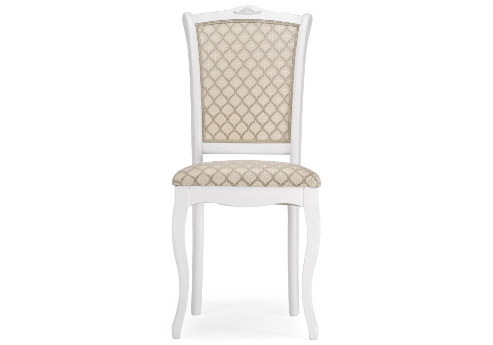 Деревянный стул Луиджи белый / бежевый
