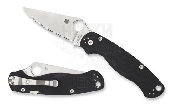 Складной нож Spyderco Paramilitary 2 81GS2 сиррейтор, c клинком из стали CPM-S45VN, рукоять G10