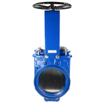 Knife gate valve Elephant GGG40-SS304-NBR-2W, body material - cast iron GGG40, knife material - stainless steel AISI 304, seal - NBR, handwheel operated