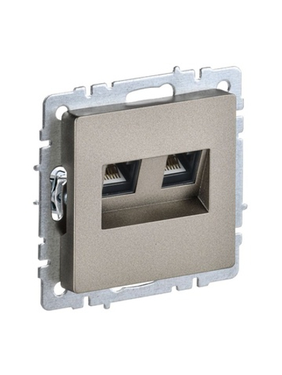 Розетка компьютерная двойн. СП RJ45 кат.5E BRITE РК10-2-БрШ механизм шампань IEK BR-K20-1-K37