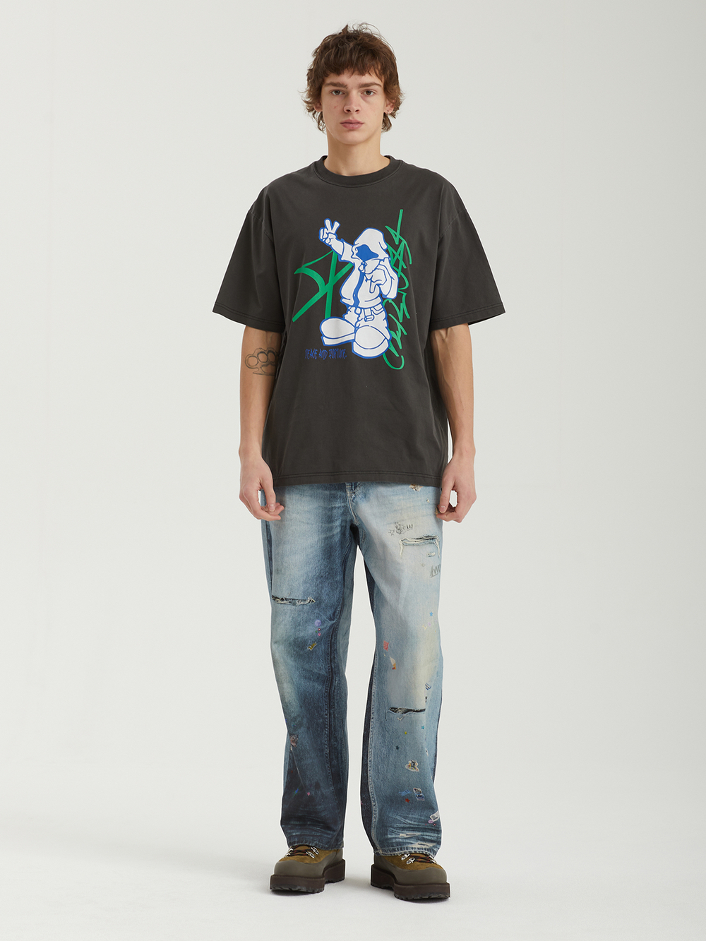 Мужская Футболка Pigment Dyed Peace And Fortune