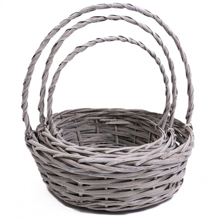 Корзина (Ива) D35/D29/D23 ОВАЛ СЕРАЯ