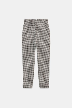 ZARA БРЮКИ С ВЫСОКОЙ ПОСАДКОЙ, ЧЕРНЫЙ/БЕЛЫЙ